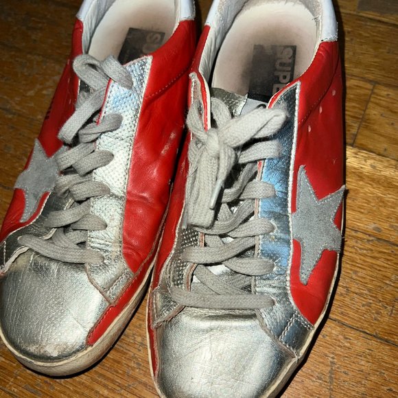 Golden Goose Shoes - Adorable Orange and Silver Golden Goose - Size 39